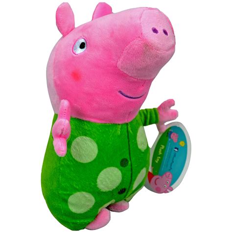 Peppa Pig 'Peppa' Green Dot 27cm Plush Soft Toy 8438520402257