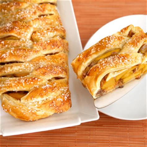 Braided Peach Strudel - Puff Pastry