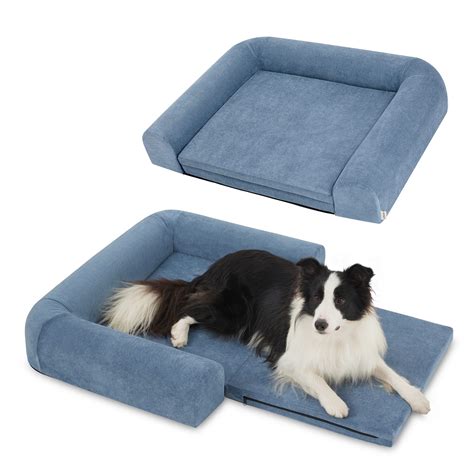 Lesure 2 in 1 Memory Foam Dog Bed for Large Dogs, Orthopedic Dog Bed Washable with Expandable ...