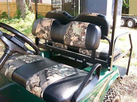 Black and Camo Striped Deluxe Golf Cart Seat Covers