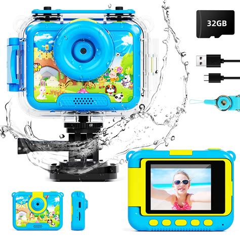 KORIMEFA Kids Waterproof Camera, 1080P HD Children Digital Action Camera Underwater Camera with ...