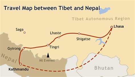 Tibet Nepal Bhutan Map: Maps for a Trip to Nepal, Tibet and Bhutan