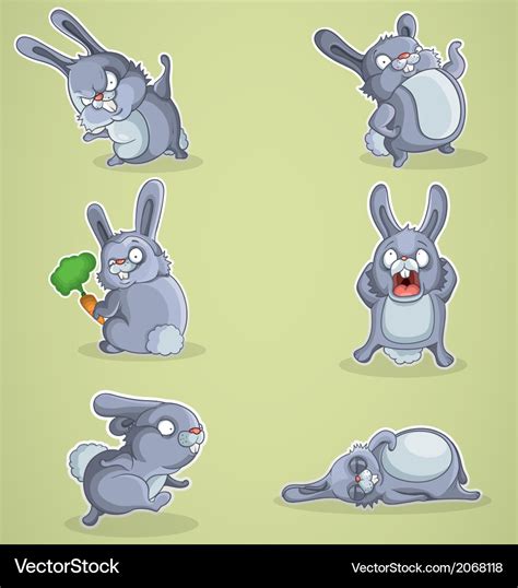 Crazy rabbits Royalty Free Vector Image - VectorStock