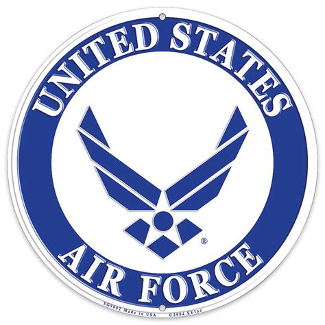 US Air Force Logo 12" Round Aluminum Sign | BUDK.com - Knives & Swords At The Lowest Prices!