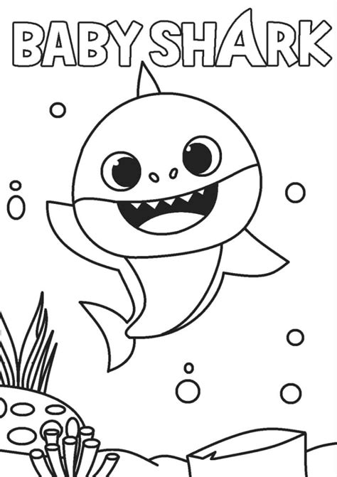 Friendly Baby Shark Coloring Page - Free Printable Coloring Pages for Kids