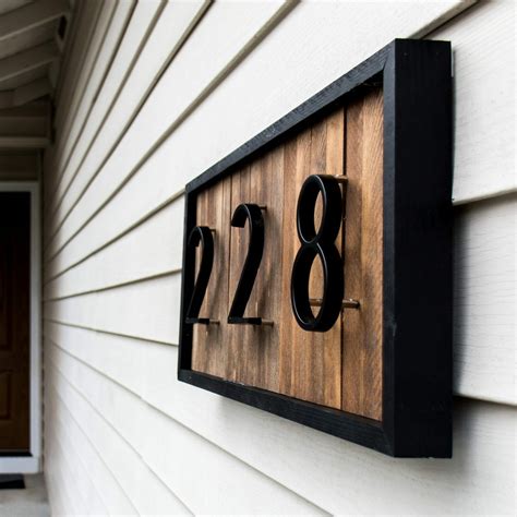 DIY Modern House Number Sign with Wood Shims