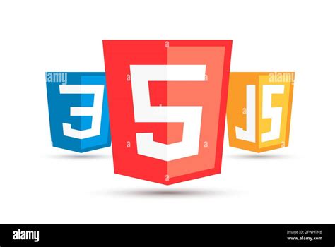 HTML5 CSS3 JS icon set. Web development logo icon set of html, css and ...