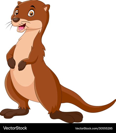 A cute cartoon otter posing Royalty Free Vector Image