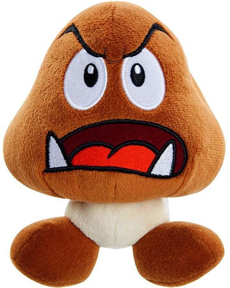 Super Mario World of Nintendo Goomba 6 Plush Open Mouth Jakks Pacific - ToyWiz