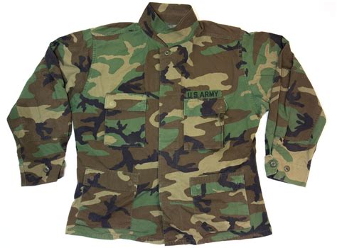 US army military M81 woodland camouflage bdu field shirt ripstop ...