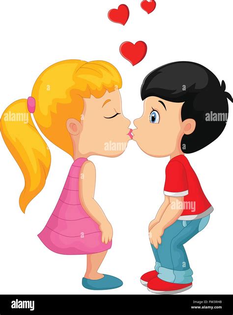 Boy And Girl Kissing Cartoon