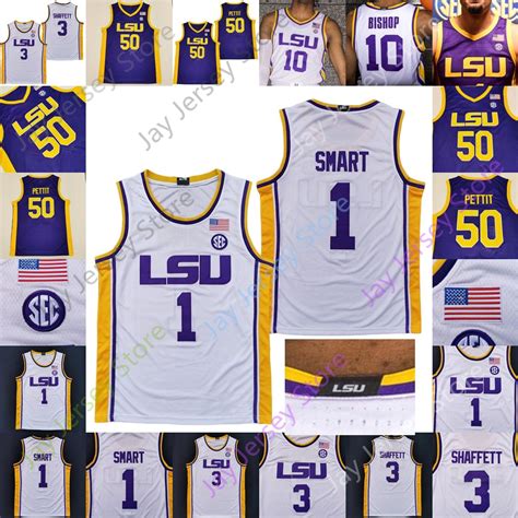 2020 Custom LSU Basketball Jersey College 2 Trendon Watford 23 Pete Maravich 33 O'Neal 50 Bob ...