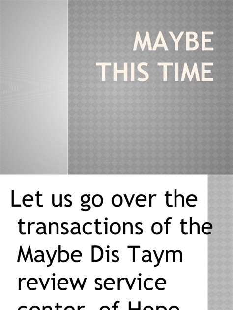 Maybe This Time | PDF