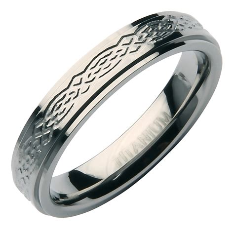 4mm Stunning Designed Titanium Wedding Band - Titanium Rings at Elma UK ...