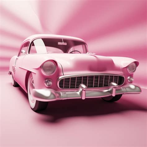 Premium AI Image | Barbie's pink classic car in the movie bottom angle ...