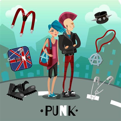 Punk Subculture Composition 480679 Vector Art at Vecteezy