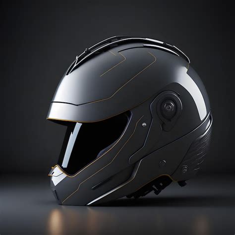 Premium AI Image | Photo a futuristic aerodynamic bike helmet with a sleek metallic finish