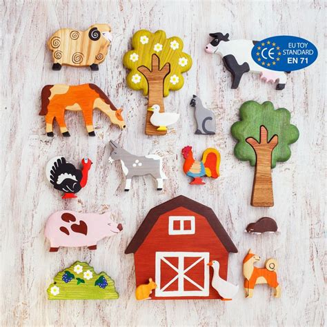 Wooden Farm animals toys | Farm animal toys, Pet toys, Barnyard animals