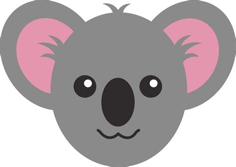 Cute Koala Face - Free Clip Art