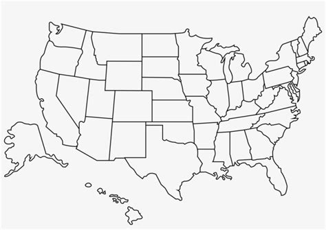 Download Transparent Outline Of The United States - Blank Us Map High ...