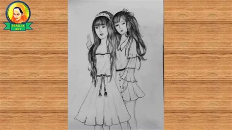 Cute Pencil Drawings Of Friends