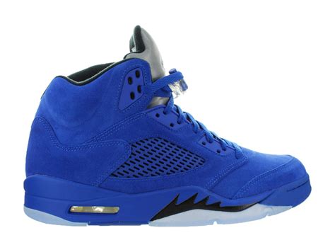 Air Jordan - Mens Air Jordan 5 V Retro Blue Suede Game Royal Black 136027-401 - Walmart.com ...