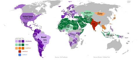 2023 World Map Religion Spread Ceremony – World Map With Major Countries