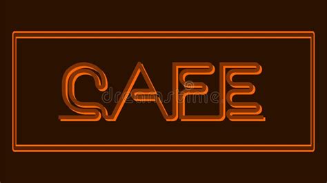 Cafe - Light-brown Neon Sign on a Brown Background Stock Vector - Illustration of devided, fast ...