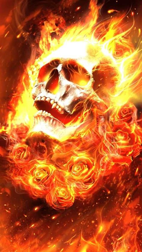 Skull Wallpaper Fire for mobile phone, tablet, desktop computer and other devices HD and 4K ...