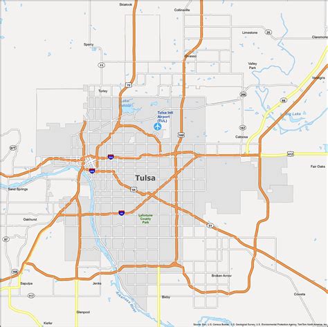 Tulsa County Map With Roads - Cherie Benedikta