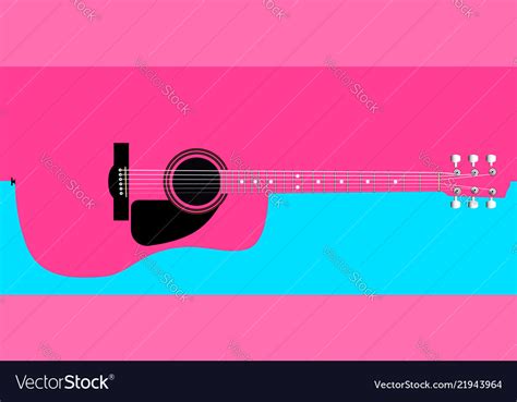 Pink acoustic guitar background Royalty Free Vector Image