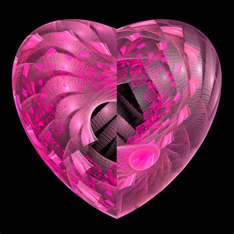 Pink fractal heart square format poster Digital Art by Matthias Hauser - Fine Art America