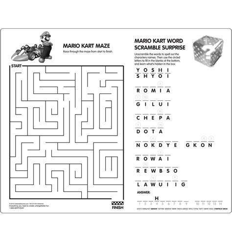 Printable Super Mario Worksheets