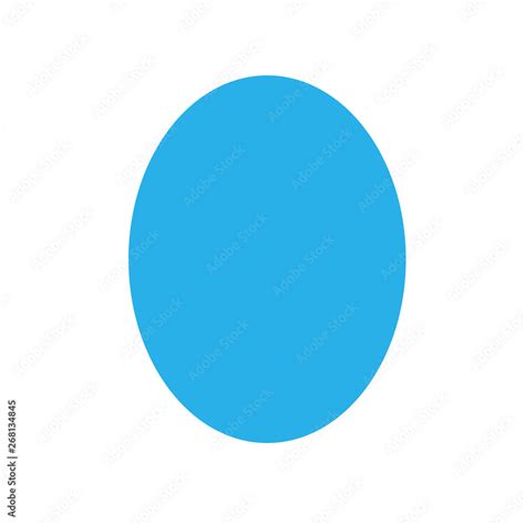 blue oval basic simple shapes isolated on white background, geometric oval icon, 2d shape symbol ...