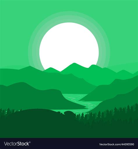 Nature background landscape with mountains Vector Image