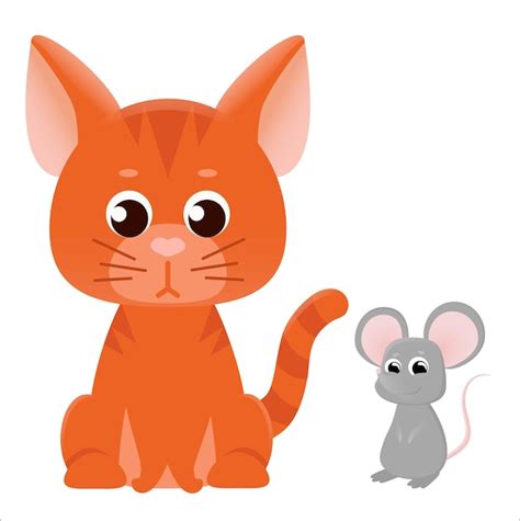 Premium Vector | Cat and mouse characters