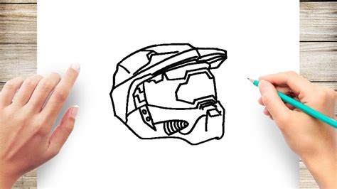 Halo 3 Master Chief Helmet Drawing, Helmet Helmet Master Chief Drawing : Instant digital ...