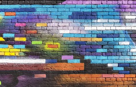 Wallpaper colorful, wallpaper, wall, graffiti, textures, paint, brick ...