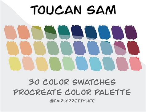 Toucan Sam Color Palette Procreate Palette Color Swatch - Etsy Australia