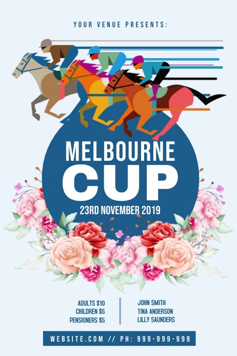 Melbourne Cup Poster Template Free - Printable Templates