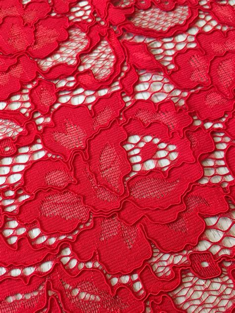 Red guipure lace fabric - Guipure lace - lace fabric from Imperiallace.com