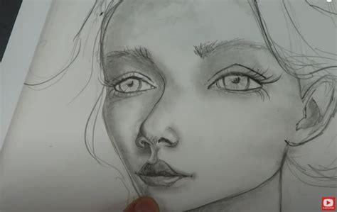 EASY Pencil Shading Techniques on a Whimsical 3/4 Face!! - KAREN CAMPBELL, ARTIST