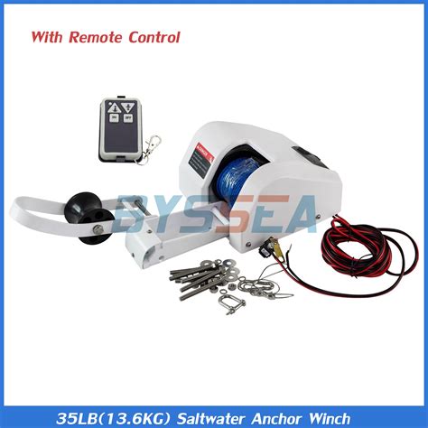 Saltwater Electric Anchor Winch With Remote Pontoon Boat 35 Wireless Control Kit | eBay