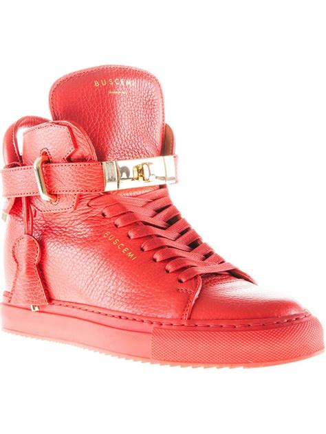 Lyst - Buscemi 100mm High-Top Sneakers in Red