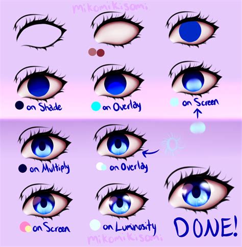 Step-by-Step Anime Eye Tutorial by MikomiKisomi on DeviantArt