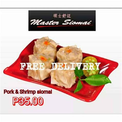 Menu at Master Siomai restaurant, Pasay, Master Siomai