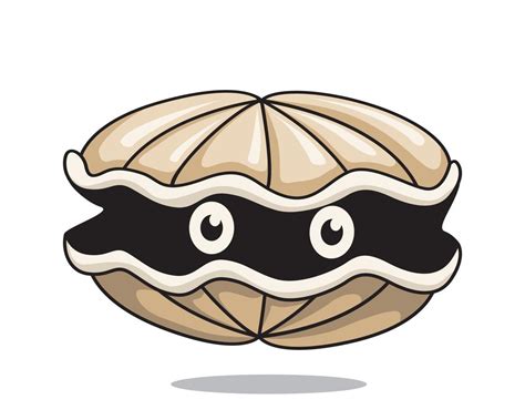 Oyster Cartoon Cute Clam Illustration Shellfish 3777942 Vector Art at ...