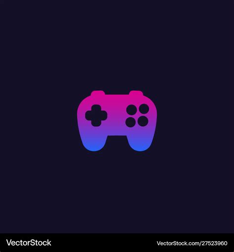 Games logo with gamepad Royalty Free Vector Image