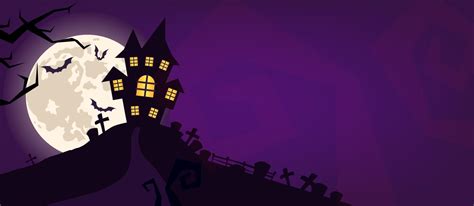 Halloween scary vector background. Spooky graveyard and haunted house ...