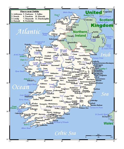 Detailed map of Ireland with cities | Ireland | Europe | Mapsland | Maps of the World